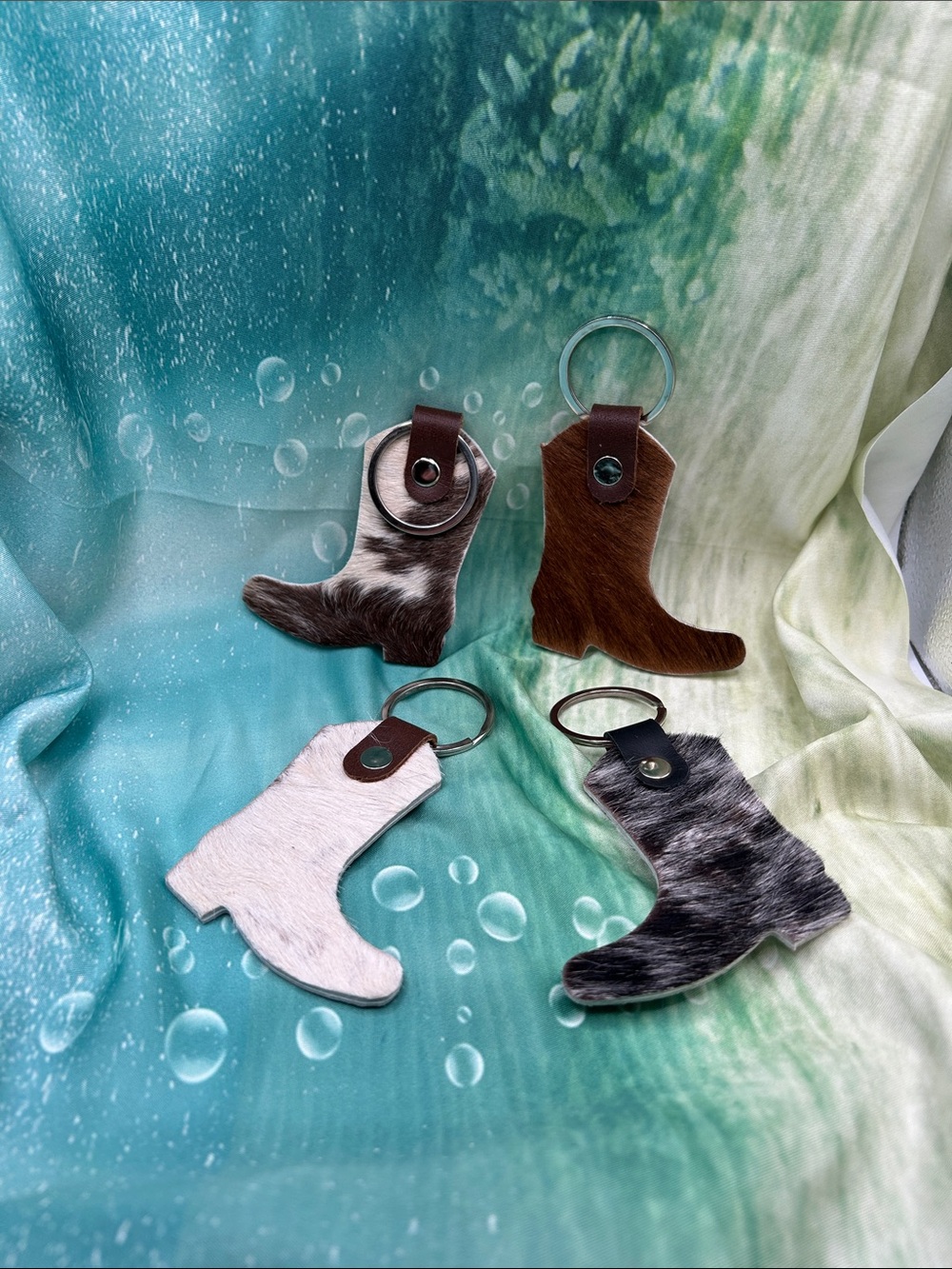 Cowhide Western Boot Keychain / Hangtag/ Charm, New